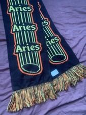 Aries Column Scarf – Logo Knit Graphic Fringe Winter Scarf Rare Colour Y2K