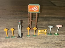 Lot Of 9 Vintage HO Gauge Train Track Signs