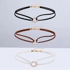 3pcs Punk Gothic Circle Choker Necklace Women Adjustable Fashion Collars