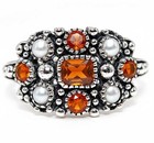 Fire Garnet 925 Solid Sterling Silver Filigree Ring Jewelry Sz 8 PC12-3 — photo 1