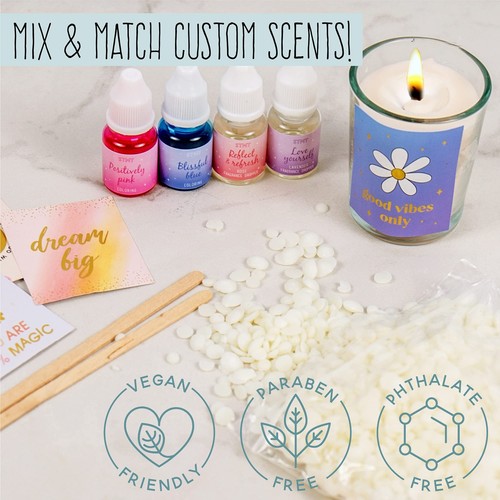 Self-Love Club D.I.Y Positivity Candles, DIY Candle Kit Soy Wax, Create 2 Sce... - Picture 4 of 10