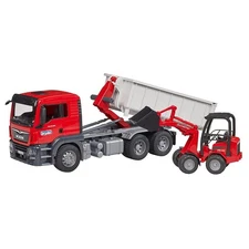 Bruder 1/16 Man TGS Truck w/ Roll Off Container & Schaffer Compact Loader 03767