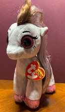 2019 BEANIE BOOS TY PONY NAMED CINNAMON WITH SPARKLE TAIL AND MANE HAS HANG TAG