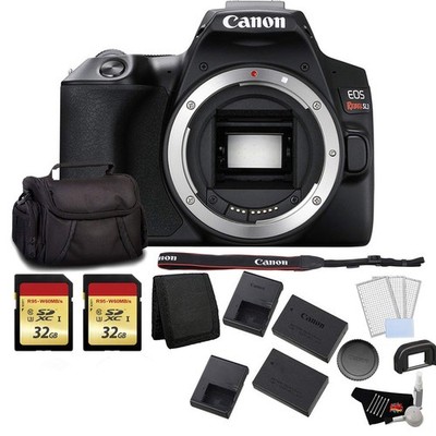 Canon EOS Rebel SL3 DSLR Camera (Black, Body Only) Bundle with 2x32GB Memory