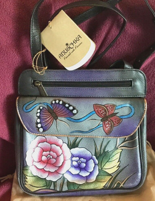 ANUSCHKA NWT Multi Pocket Travel Crossbody-Antique Rose Pewter 530-ARP