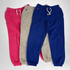 Lot of 3 Polo Ralph Lauren Fleece Jogger Pants Girls Size 5 Sweatpants