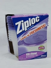 Ziploc Snap N Seal Bowls XS Round 2008 6 Bowls Lids NOS