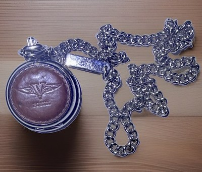 Fossil Full Hunter Pocket Watch Stainless Steel Quartz White Dial Chain