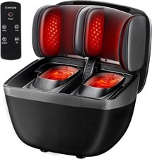 2 in 1 Shiatsu Foot Calf Massager Heat Deep Kneading Neuropathy Pain Relief w/RC