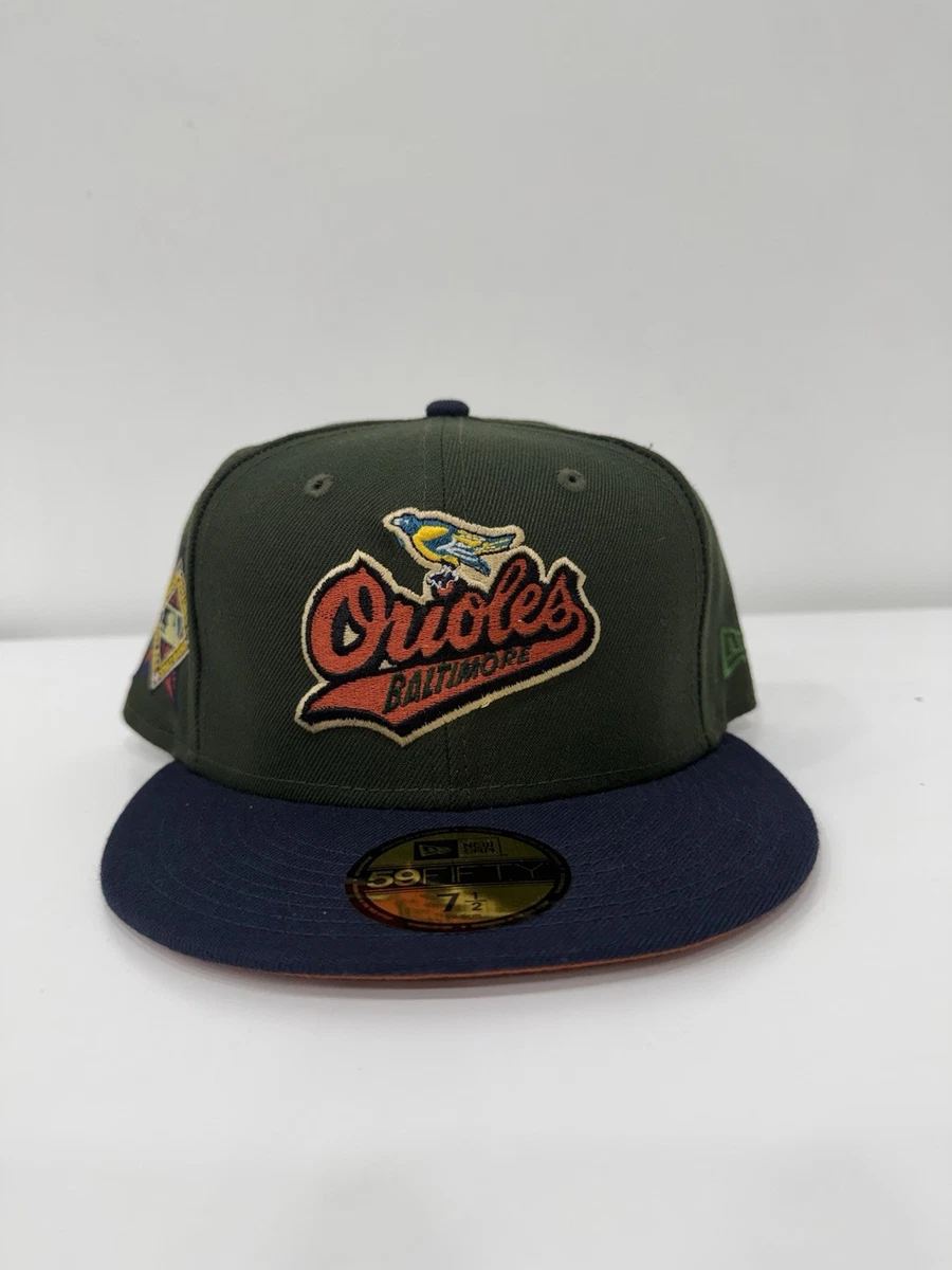Casquette ajustable extensible à boutons-pression New Era 9SEVENTY pour homme avec drapeau ton sur ton noir des Baltimore Orioles
