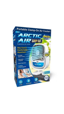 #ad ARCTIC AIR GRIP GO STAY COOL FOR SUMMER PORTABLE ADJUSTABLE QUIET CORDLESS $25.00