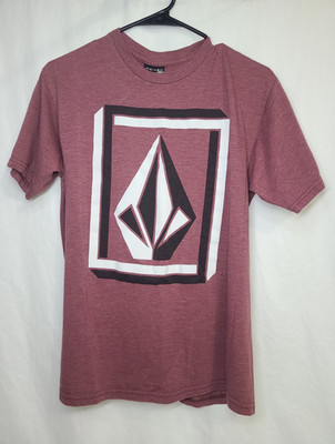 Volcom Men's Red Cotton Knit Graphic Logo Crew Neck Short Sleeve T-Shirt M