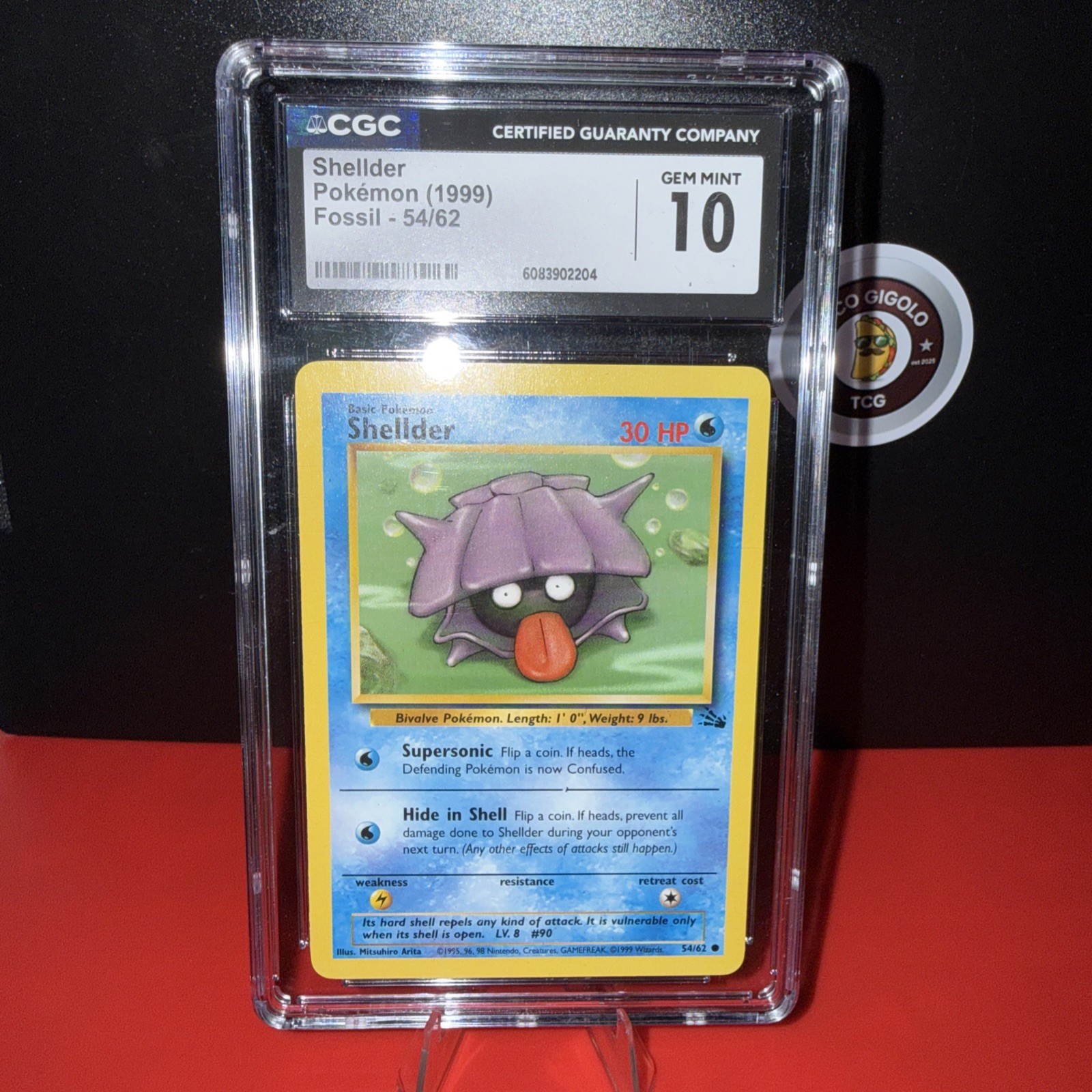 1999 Pokemon Fossil Shellder 1st Ed 54/62 CGC 10 GEM MINT WotC Vintage 🐚💎