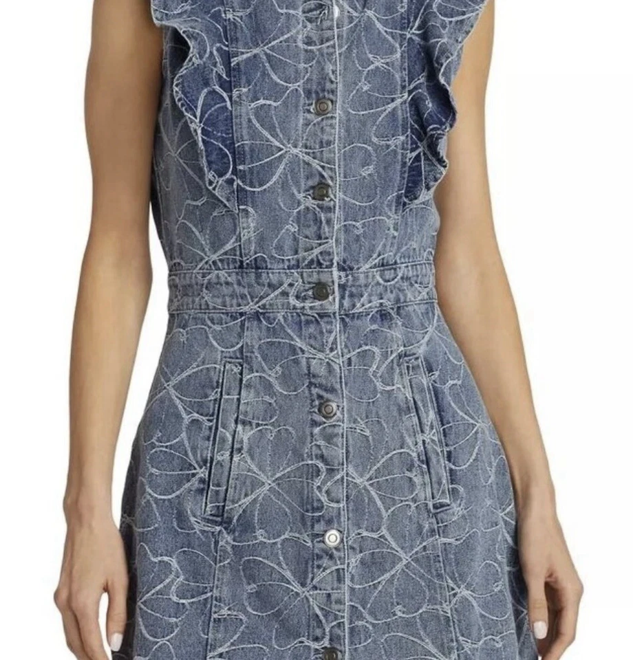 Ramy Brook Marlowe Floral-Embroidered Denim Mini Dress - Image 2 of 4