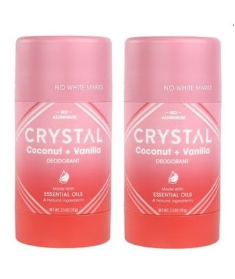 2pk Crystal Deodorant Magnesium Coconut Vanilla 2.5Oz No Alum