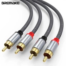 Premium 2 RCA to 2 RCA Stereo Audio Lead Gold Plated HiFi Cable lot