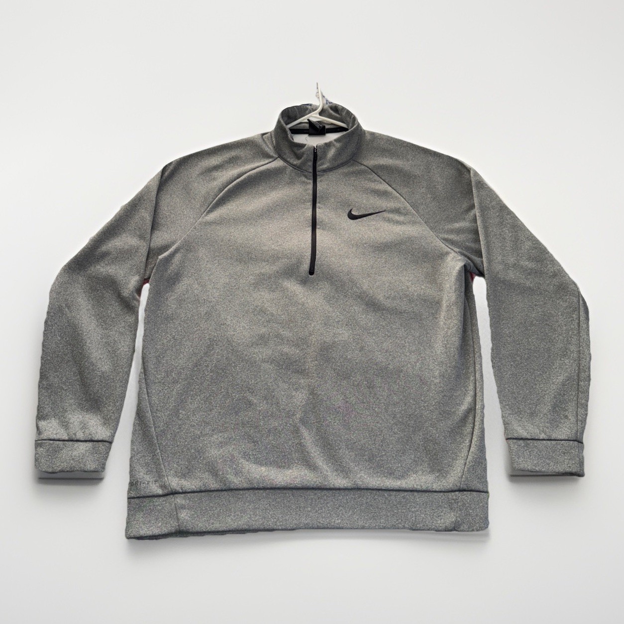 Nike Sweater Mens XL Gray Long Sleeve Pullover Golf 1/4 Zip Dri Fit