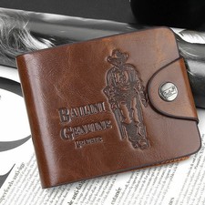 Men Retro Style Bifold Wallet Credit Card Holder Purse Front Pocket Xmas Gift