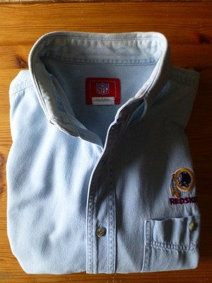 Herrenhemd Langarm NFL Washington Redskins L Jeans blau Vintage Sammler