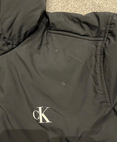 BNWT Men’s CALVIN KLEIN Jeans ‘Harrington’ Black Hooded coat / Jacket. Sz Small - Picture 12 of 13