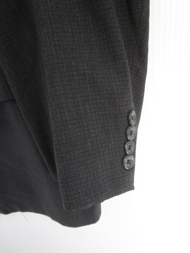 VINTAGE Aquascutum Of London Sport Coat Men 48 Gray Blazer Wool Jacket Check - Picture 3 of 13
