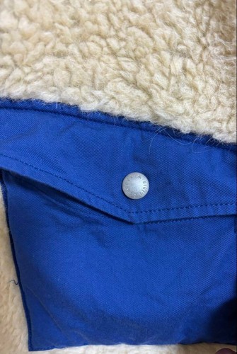 Nigel Cabourn Boa Zip Up Jacket Blouson Men 50 Cotton Wool alpaca Ivory Blue - Picture 5 of 8