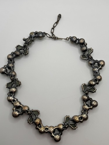 Vintage Schiaparelli Signed Faux Pearl Rhinestone Necklace - 第 13/16 張圖片