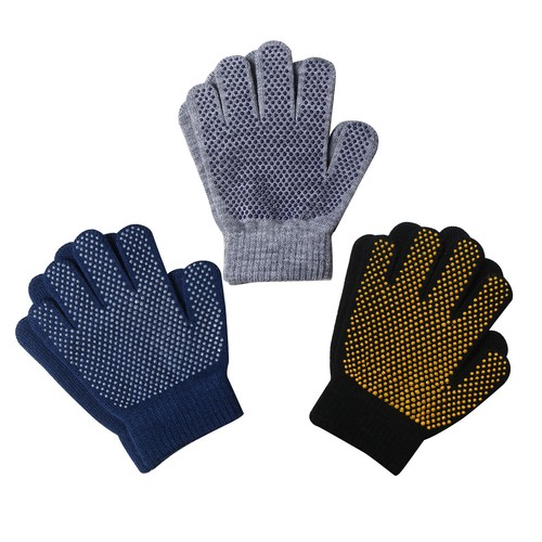 EvridWear Kids Magic Stretch Gripper Winter Warm Gloves 3 Pairs/Pack Assortment - Picture 2 of 29