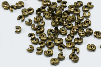 Kaschierperlen Ø 3/4/5 mm Quetschperlen 50/100 Stk. Verdeckperlen Messing, S150