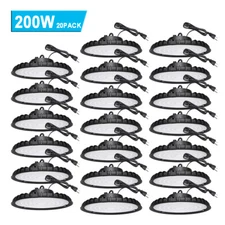 20Pcs 200W UFO LED High Bay Light Industrial Commercial Warehouse Gym Shop Light