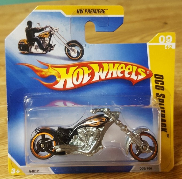 ミニカー Hot Wheels OGC Splitback 2008 Hot Wheels OCC Splitback Motorcycle Black w/ Flames 1:64 Short