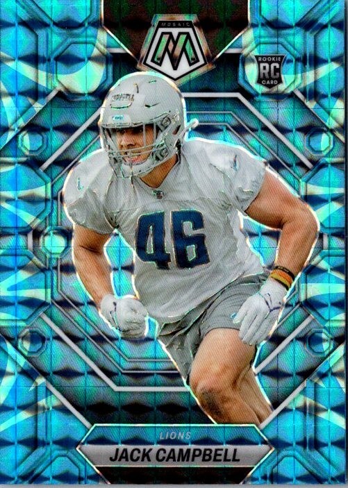 2023 Panini Mosaic Rookies Reactive Blue Jack Campbell #323 Rookie RC Lions Iowa