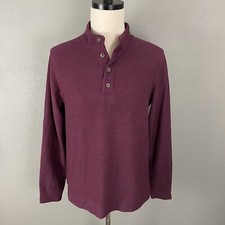 Marine Layer 98 Men's Clayton Textured Pullover Sweater Size M Cabernet Heather