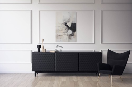 24x36 Abstract Painting Black and White Canvas - Picture 5 of 10