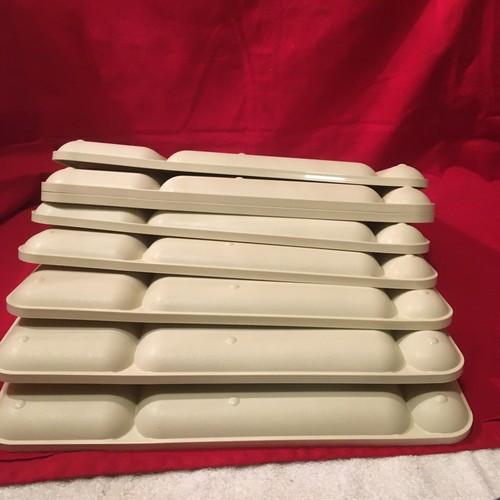 Vassoi Tupperware Vintage Crema Lotto di 8 Servizio Pranzo Caffetteria Divisi Picnic - Foto 6 di 7