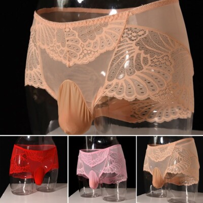 Men Sexy See Through Panties Breathable Low Waist Stretchy Nylon Spandex