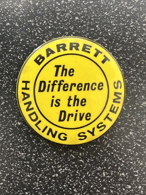 Barrett Handling Systems Vintage Pinback Button Local Advertising