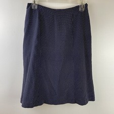 Talbots Women s 100 Silk Navy White Polka Dot Skirt Size 4