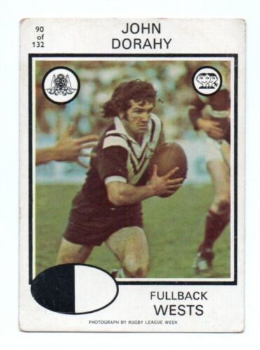 1975 Nrl Rugby League Scanlens (90) John DORAHY Wests