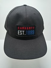 Official Carhartt Branded Black Adjustable  Baseball Cap Hat with Logo Patch GUC