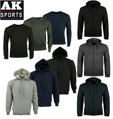 Herren Reißverschluss Fleece Hoodie Rundhalsausschnitt Sweatshirt warme Jacke Kapuze Track Top GRÖSSE