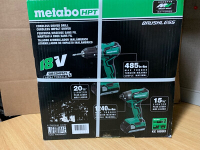 Metabo HPT MultiVolt 18-V Brushless 2-Power Tool Combo Kit w/Case,2-Batteries