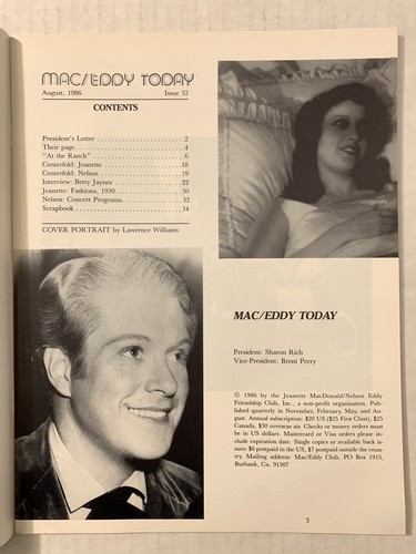 Mac/Eddy Today Magazine Issue 32 Jeanette MacDonald Nelson Eddy Friendship Club - Picture 3 of 6