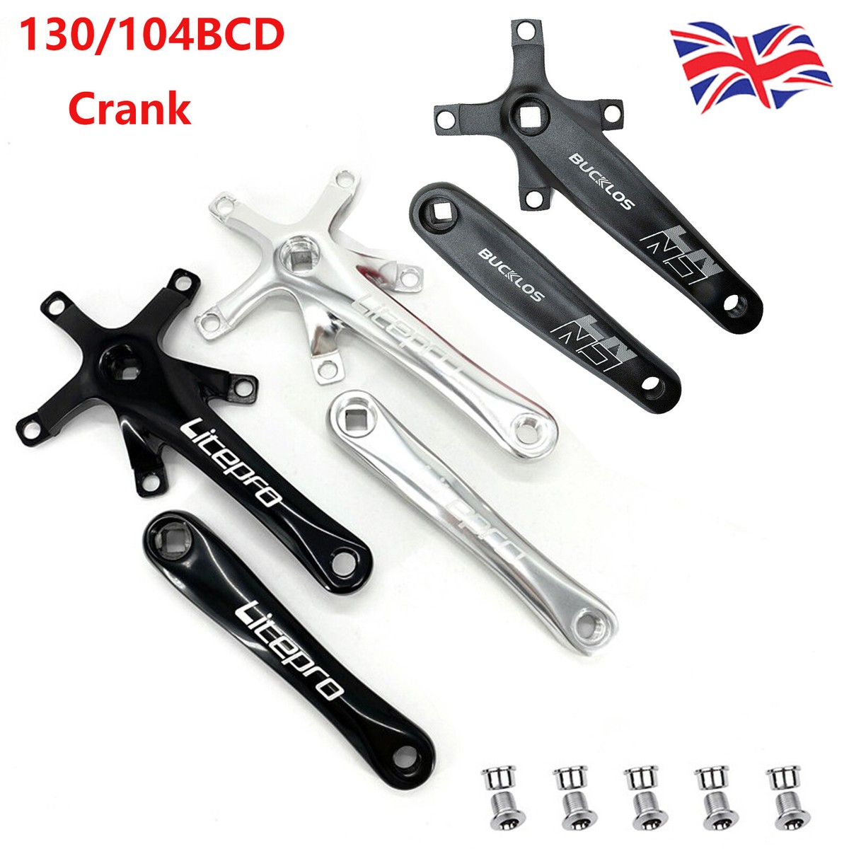 Bicycle Crankset 104BCD/130BCD 170MM Square Taper Single Crank Arm Chainset  UK