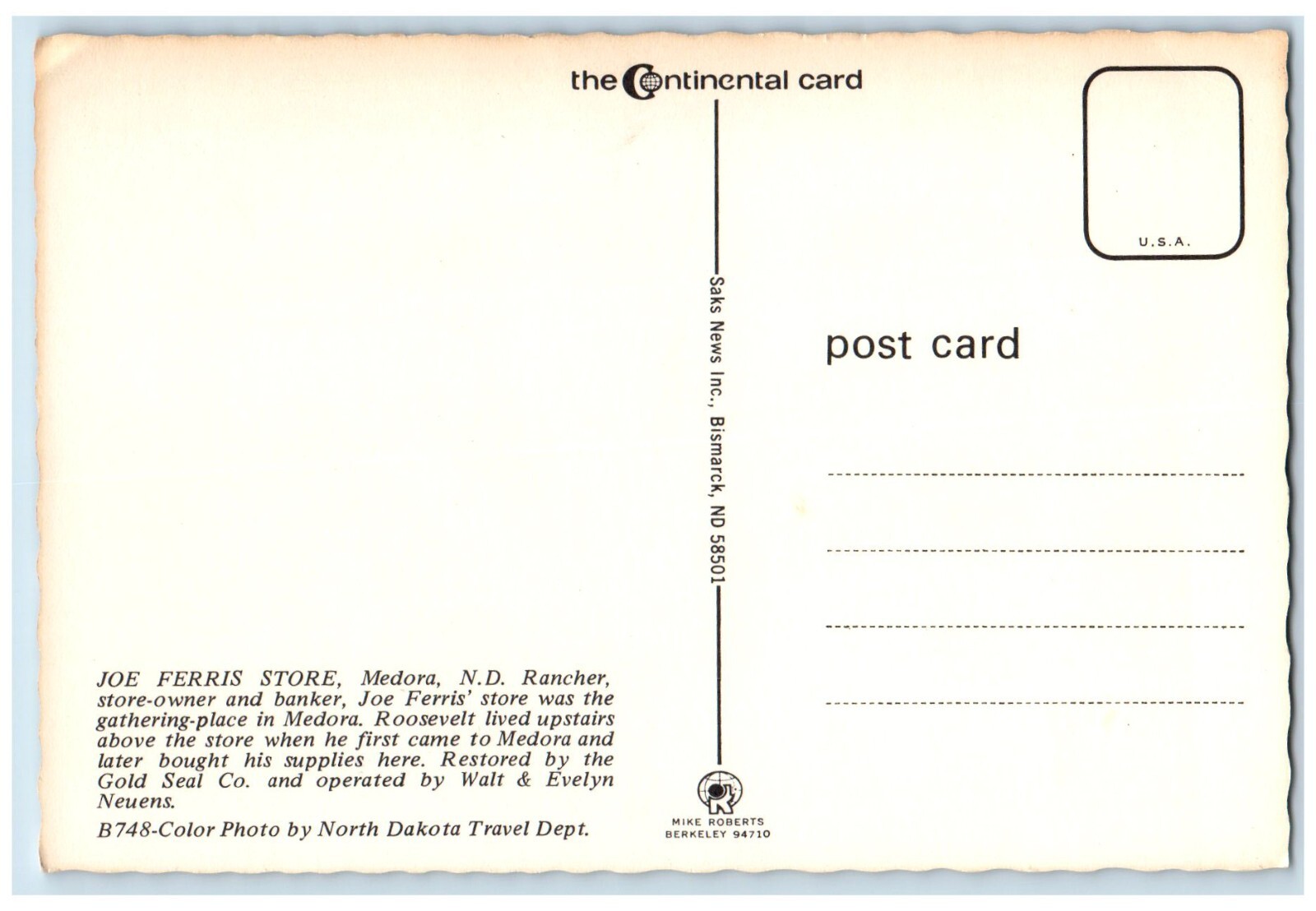 Joe Ferris Store Grocery Souvenirs Medora North Dakota ND Vintage
