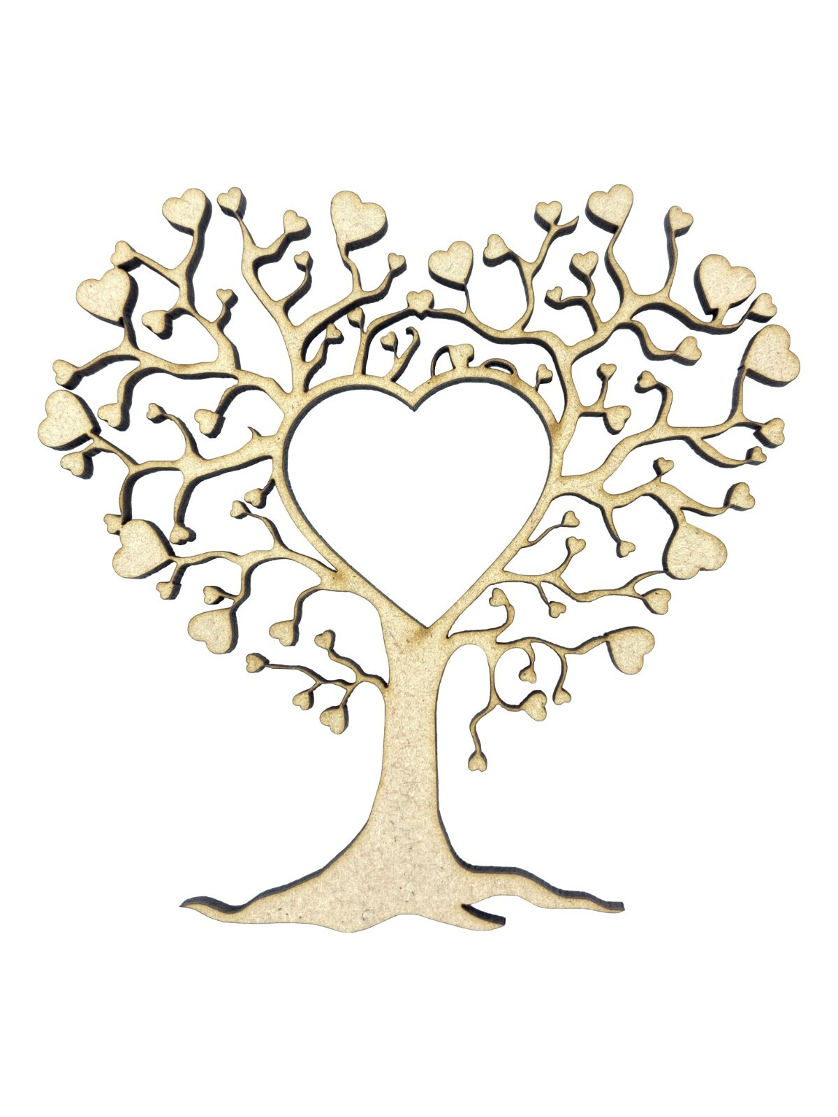 2x Heart Shape Tree Branches 10cm Wood Craft Embelishments Laser Cut Shape MDF