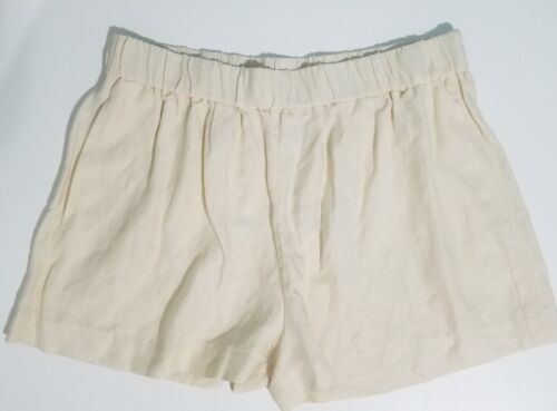 H&M Linen Blend Elastic Waist Shorts Size 12 Women's