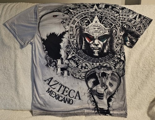CAMISETA DE GUERRERO MEXICANO CALENDARIO ÁGUILA SERPIENTE AZTECA MEXICANO CALENDARIO - Imagen 3 de 4