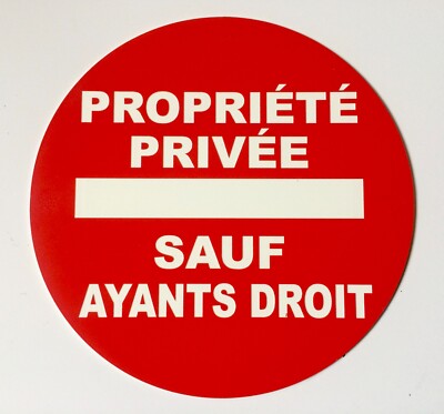 Panneau Signalétique PROPRIÉTÉ PRIVÉE - ABS Anti-UV, Gravé, Rouge, Neuf Fabriqué En France