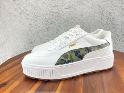 PUMA Women's Karmen Rebelle Casual Sneaker White Camo Shoe Size 8.5 388510 01
